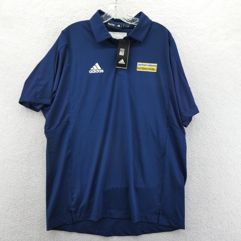 Adidas Polo Mens Large Northern Arizona Lumberjacks Navy Blue Performance Logo